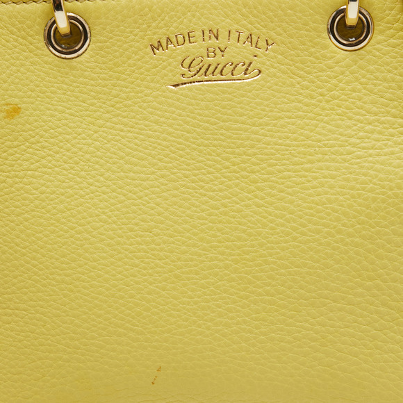GUCCI Yellow Leather Mini Bamboo Tote - Picture 5 of 8